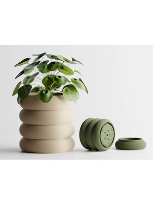 Tüyak Production Fluxo Saksı – 3D Baskı Kendinden Sulamalı Modern Bitki Saksısı