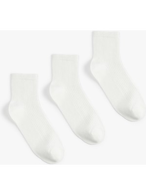 Koton 3'lü Basic Pamuklu Patik Çorap Seti