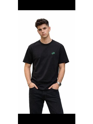 Erkek Tişört Ön Arka Baskılı Regular Fit Yazlık Rahat Kumaş