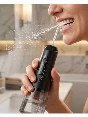 Pileli Store Kablosuz Ağız Duşu Ipx7 Su Geçirmez 320 ml Hazneli Derin Temizlik