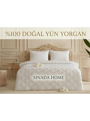 Sinada Klasik Yün Yorgan | 200×220 cm | Çift Kişilik %100 Merinos Kuzu Yünü