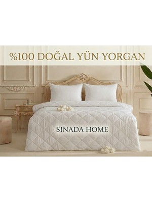 Sinada Klasik Yün Yorgan | 220×240 cm | Battal Boy %100 Merinos Kuzu Yünü