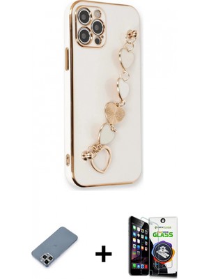 Pileli Store Pilelistore™ iPhone 12 Pro Max Kılıf Nova Işık Prime - Şeffaf Temperli Cam Ekran Koruyucu + Metal Kamera Lens Koruma Cam - Gs
