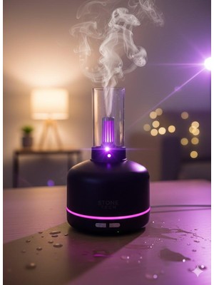 Ferro Bh-07 Şömine Tasarımlı 200ML Hava Nemlendirici ve Aroma Difüzörü Siyah