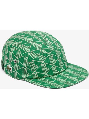 Lacoste Printed Twill Jockey Unisex Yeşil Şapka