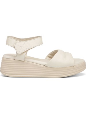 Tergan Bej Hakiki Deri Kadın Sandalet - K25Y1SN67986-A25