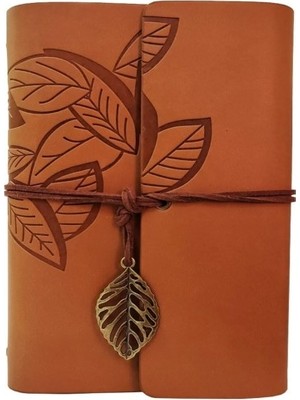 Deri Yaprak Desenli Defter Nemere