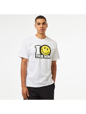 Market Smiley Your Mom Erkek Beyaz T-Shirt