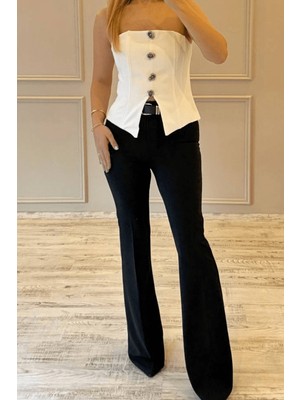 BeeYouStudio Kemerli Flare Klasik Pantolon/ Siyah S