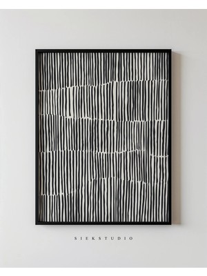 Ninastore Minimalist Soyut Çizgiler Sanatı, Yazdırılabilir Modern Siyah Beyaz Desen Sanatı - Geometrik Çağdaş