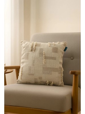 Rolivs Sessiz Kum Dekoratif Kırlent Kılıfı 47X47 cm Fermuarlı Yıkanabilir (2101)