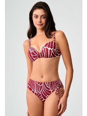 Kom Repi Dolgulu Toparlayıcı Bikini Vişne