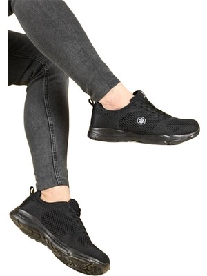 Lumberjack Erkekler için Agatha II Full Siyah Spor Ayakkabı Düz Taban ve Tekstil Malzeme V13