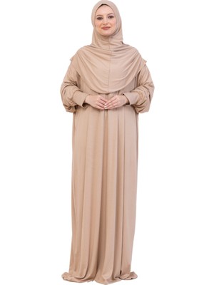 Modish Group Tek Parça Namaz Elbisesi Seti, Viskon Yumuşak Tesettür Abaya, Rahat Hazır Şal Başörtüsü Takım