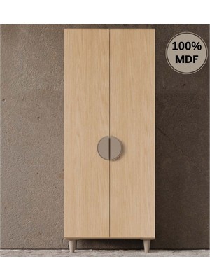 Flances Ladin Mdf 2 Kapak Ayaklı Tasarım Gardırop