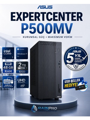 Asus Expertcenter P500MV Intel® Core™ 7 240H 5.2ghz Aı 48 GB Ddr5 2 Tb SSD Windows 11 Pro Mini Tower 5 Yıl Yerinde Garanti Masaüstü Bilgisayar C724016512B0DRNP19