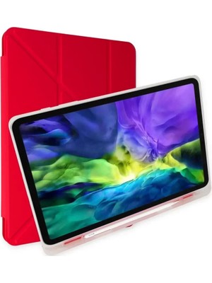 MarkEntegra Newface Samsung Galaxy T737 Tab S7 Fe 12.4 Kılıf Kalemlikli Mars Tablet Kılıfı - Kırmızı