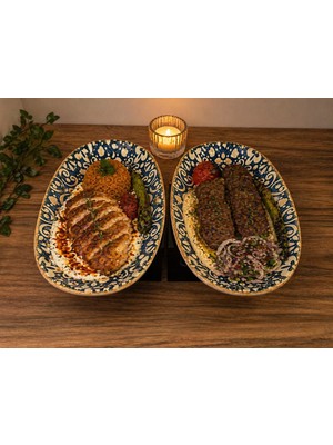 Bonna 2'li Derin Servis Kasesi / Çukur Sunum Tabağı/salata/sote/soslu Yemek Sunum  Alhambra Gourmet Oval P