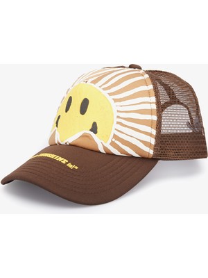 Market Smiley Sunrise Trucker Erkek Kahverengi Şapka