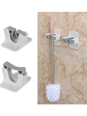 Calperia 2 Adet Yapışkanlı Duvara Monte Temizlik Askısı Fırça ve Paspas Için