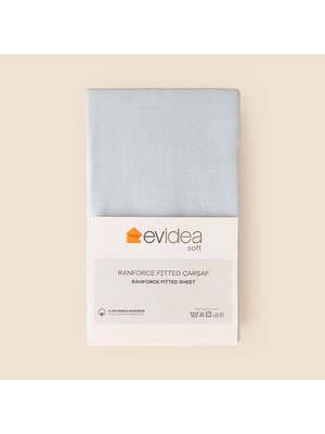 Evidea Soft Eco Tek Kişilik Lastikli Çarşaf - Mavi - 100X200 cm