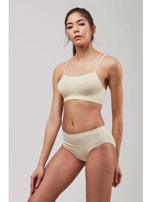 Zenvia Elite Life Kadın Ince Askılı Dikişsiz Ten Büstiyer 851