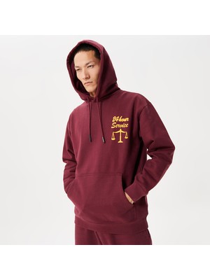 Market 24 Hr Lawyer Service Erkek Bordo Hoodie