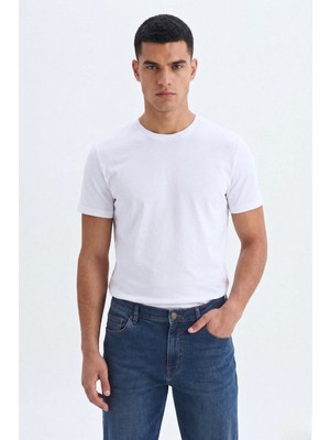 Guaraz Erkek/unisex Slim Fit Dar Kesim Likralı Vücuda Oturan Yumuşak Dokulu Bisiklet Yaka Tişört