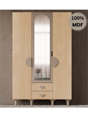 Flances Ladin3 Kapak Mdf Ayaklı Tasarım Gardırop