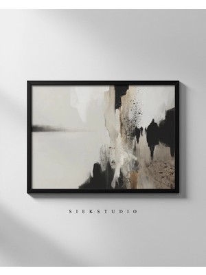 Ninastore Soyut Kıyı Figürleri Manzara Sanatı - Çağdaş Minimalist Sahil Sanatı - Modern Iskandinav Oturma