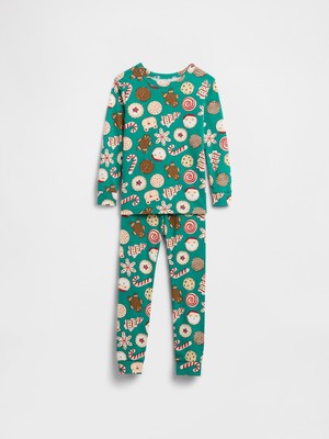 Gap Bebek Turkuaz Gap %100 Organik Pamuk Holiday Pijama Takımı