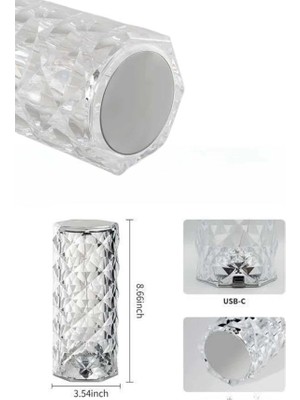 Nevamel Yeni Nesil Modern Kristal Masa ve Gece Lambası Dokunmatik Renk Değiştirebilen