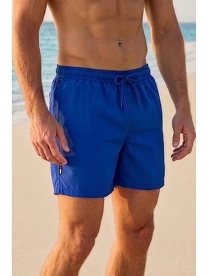 D1fference Summer Erkek Deniz Şortu Hızlı Kuruyan Kısa Boy Lastikli Bağcıklı Fermuarlı Cepli Plaj Havuz Şortu