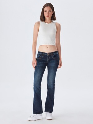 LTB Valerıe Düşük Bel Boru Paça Dark Indigo Jean Pantolon