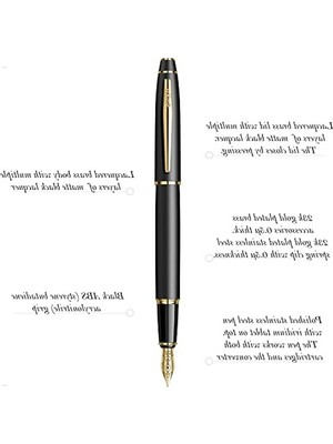 Aesco Scrikss Noble 35 Dolma Kalem Mat Siyah Altın