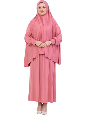 Modish Group Iki Parça Namaz Elbisesi – Uzun Pamuklu Tesettür Giyim Abaya & Başörtüsü Set