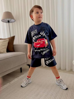 Hophop Çocuk Baskılı Yazlık Tshirt Şort Takım - Erkek Çocuk