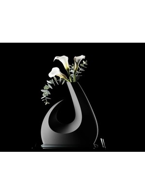 Tüyak Production Tasarım Lunara Vazo - Modern Kıvrımlı Dekoratif Vazo 24 cm
