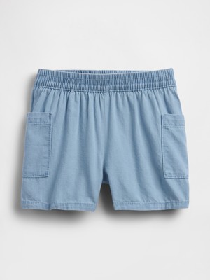 Gap Kız Bebek Mavi Pull-On Keten Karışım Şort
