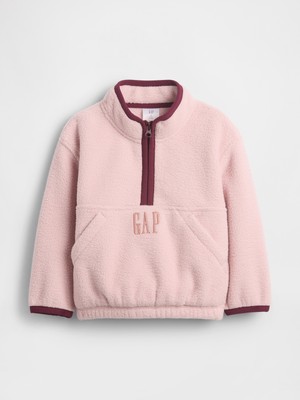 Gap Erkek Bebek Pembe Sherpa Yarım Fermuarlı Pullover Sweatshirt