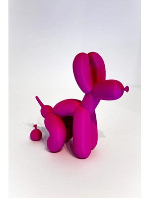 Oko Design Tatlı Balon Oturan Köpek 16 cm Pembe