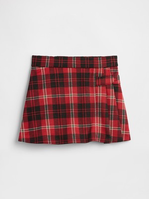 Gap Kız Çocuk Kırmızı Kareli Pull-On Pileli Şort