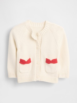 Gap Bebek Krem Bow Pocket Triko Hırka