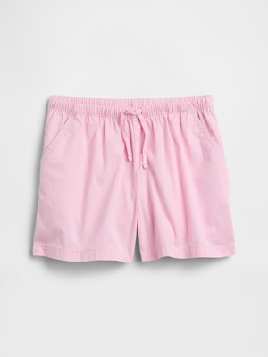 Gap Kız Çocuk Pembe Relaxed Pull-On Keten Karışım Şort