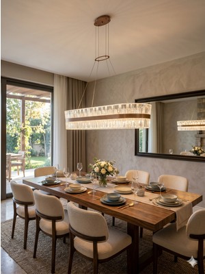 Light House Piyano Model Kristal Görünümlü Modern Yemek Masası Avizesi
