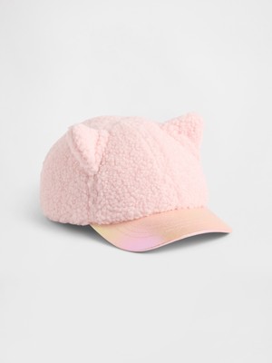Gap Bebek Pembe Sherpa & Metalik Kedi Beyzbol Şapka