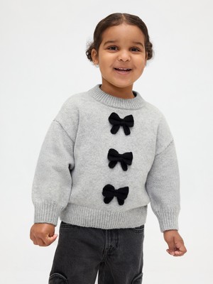 Gap Kız Bebek Gri Cashsoft Fiyonklu Kazak