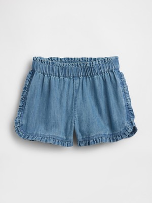 Gap Kız Bebek Mavi Denim Ruffle Pull-On Şort