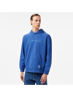 Tommy Hilfiger Jeans Classic Erkek Mavi Hoodie