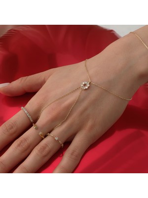 Cherry By Özkonak Petra Star Baget Taşlı Altın Şahmeran